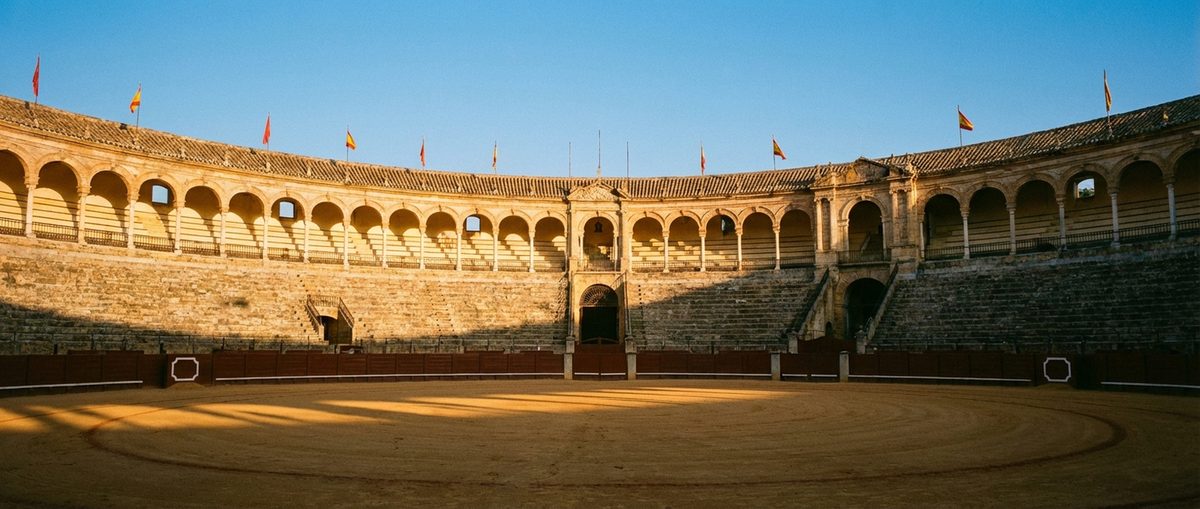 Vista de la Plaza de Toros de Antequera, construida en 1847 en Málaga